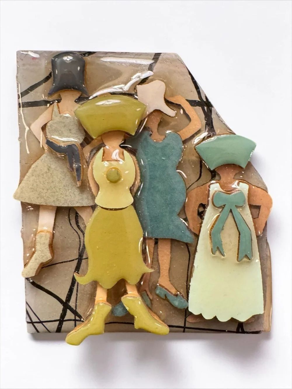 Vintage Woman Pins By Lucinda Handmade Brooch